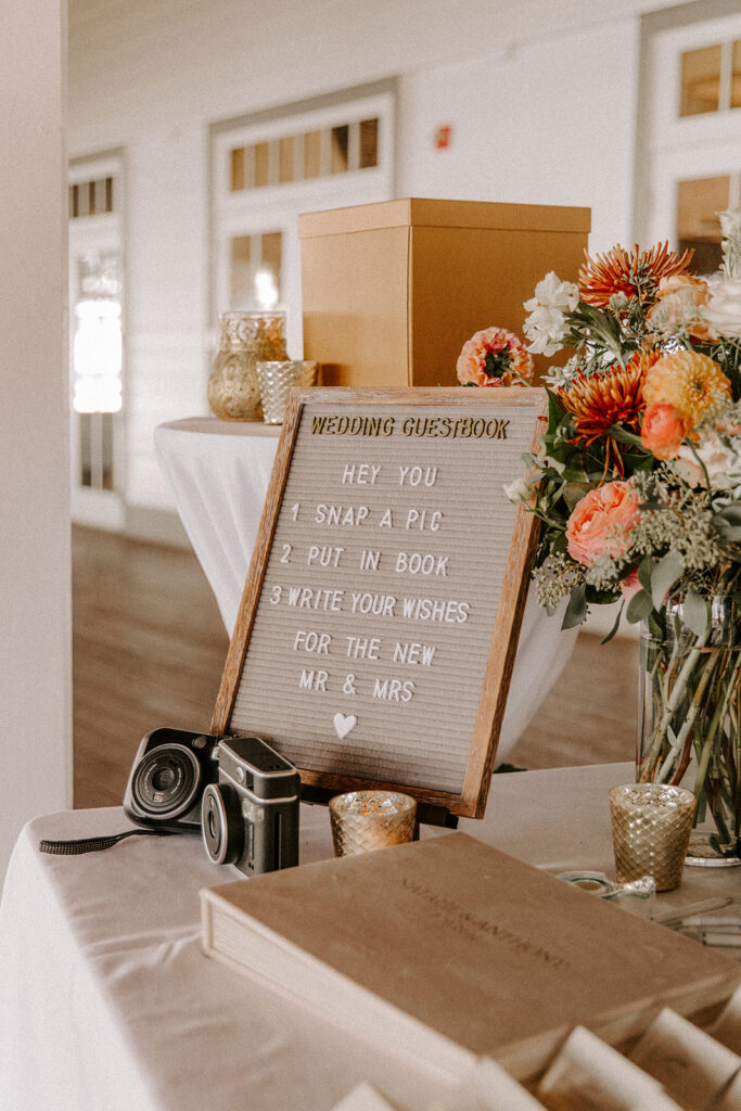 Photo guest book at connecticut wedding 